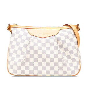 Louis Vuitton Damier Azur White Syracuse Crossbody Shoulder Bag Leather